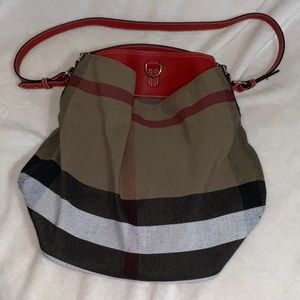BURBERRY CANVAS MEGA CHECK MEDIUM ASHBY HOBO